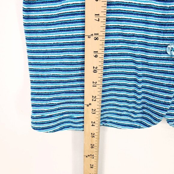 Frankies Bikinis Terry Shirt Mini Skirt Set Blue Button Up Sizes Medium Large - Picture 8 of 16